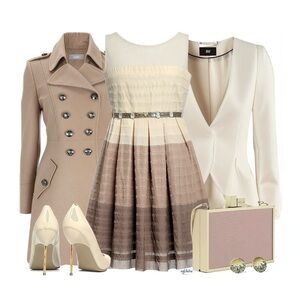 ANTHROPOLOGIE #37 Pleated Neutral Colorblock Jeweled Ribbon Belt Dress SMALL